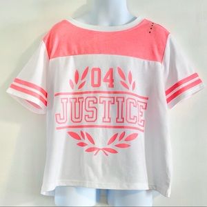 New Girl’s JUSTICE Color Block Logo Tee